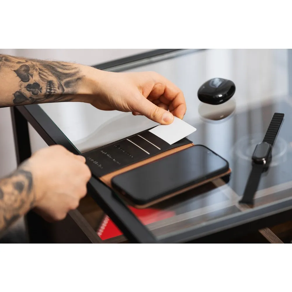 FORCELL F-PROTECT RFID Blocker book case for IPHONE 15 black - Image 9