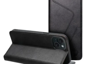 FORCELL F-PROTECT RFID Blocker book case for IPHONE 15 Plus black