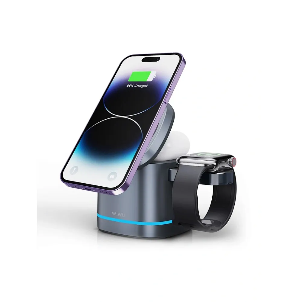 WiWU - Foldable Wireless Charger 3in1 15W RUBIK'S CUBE Wi-W024 - Image 4