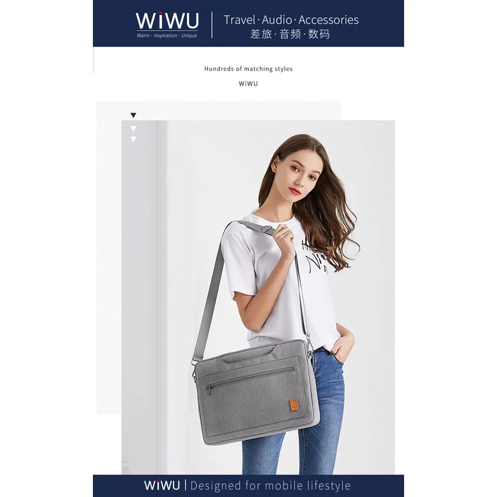 WiWU - Waterproof Laptop Bag 14" Pioneer Pro - gray - Image 4