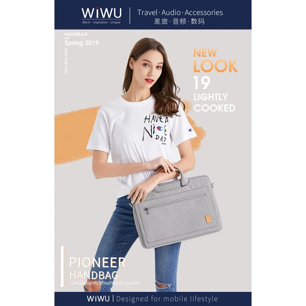 WiWU - Waterproof Laptop Bag 14" Pioneer Pro - gray - Image 2