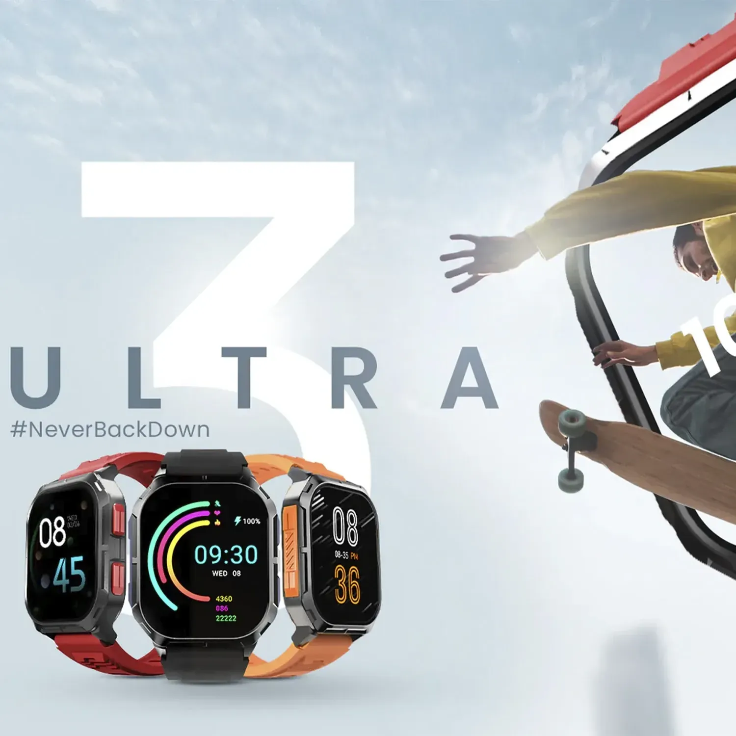 HIFUTURE sport smartwatch with call function ULTRA3 (IP68) orange - Image 4