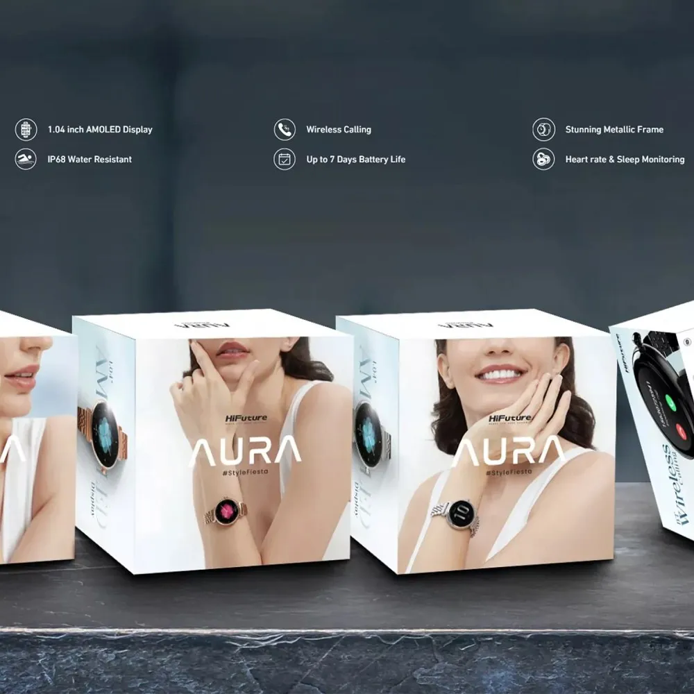 HIFUTURE metal smartwatch with call function AURA (IP68) silver - Image 9