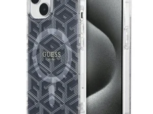 GUESS case for IPHONE 15 Plus compatible with MagSafe GUHMP15MHGCUSTGK (IML GCUBE) black