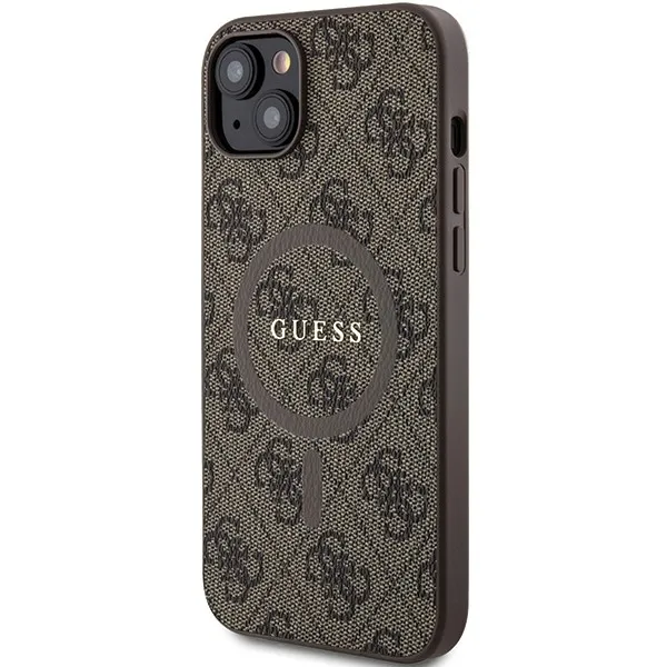 GUESS case for IPHONE 15 compatible with MagSafe GUHMP15SG4GFRW (4G Ring classic logo) brown - Image 2
