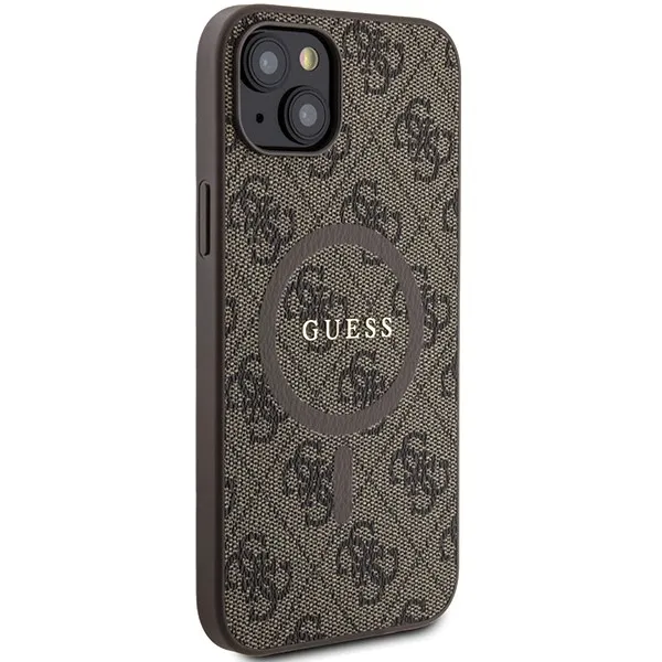 GUESS case for IPHONE 15 compatible with MagSafe GUHMP15SG4GFRW (4G Ring classic logo) brown - Image 4