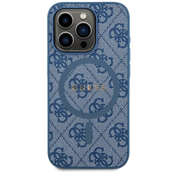 GUESS case for IPHONE 15 Pro Max compatible with MagSafe GUHMP15XG4GFRB (4G Ring classic logo) blue - Image 3