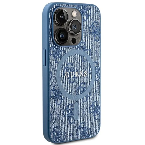 GUESS case for IPHONE 15 Pro Max compatible with MagSafe GUHMP15XG4GFRB (4G Ring classic logo) blue - Image 4