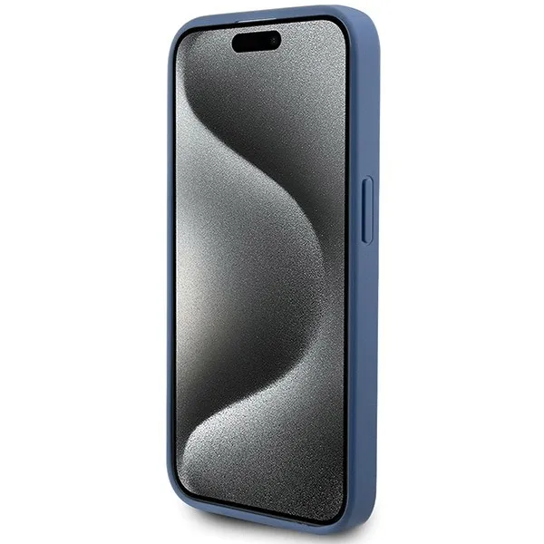 GUESS case for IPHONE 15 Pro Max compatible with MagSafe GUHMP15XG4GFRB (4G Ring classic logo) blue - Image 5