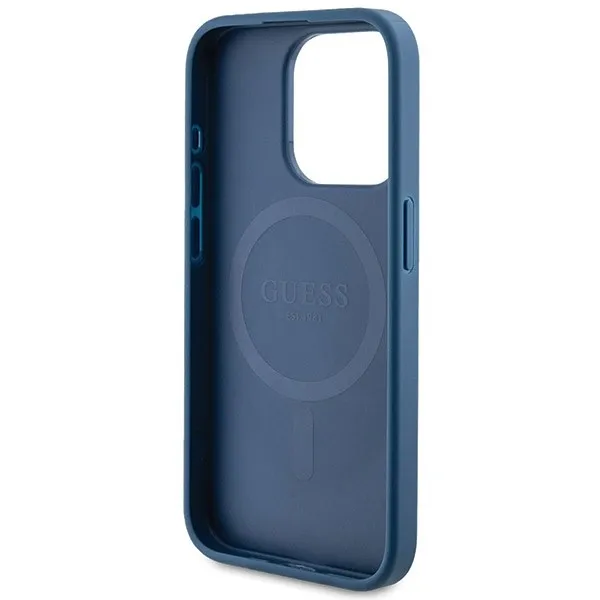GUESS case for IPHONE 15 Pro Max compatible with MagSafe GUHMP15XG4GFRB (4G Ring classic logo) blue - Image 7