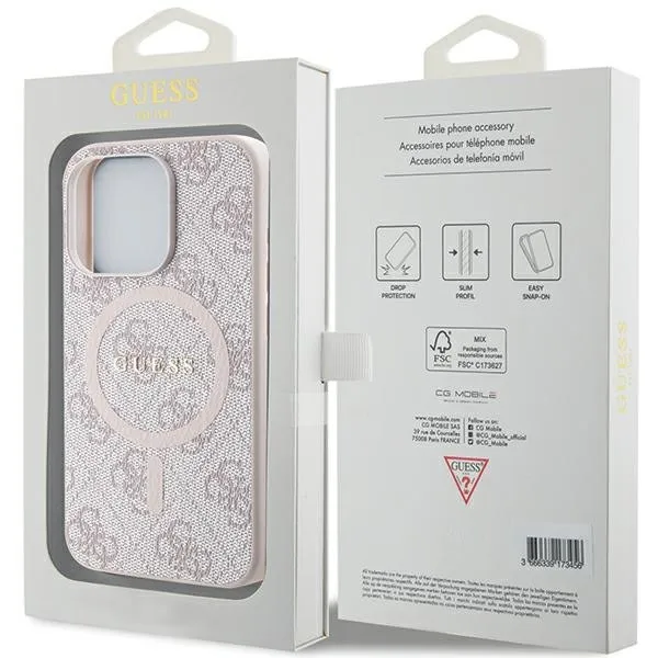 GUESS case for IPHONE 13 Pro Max compatible with MagSafe GUHMP13XG4GFRP (4G Ring classic logo) pink - Image 8