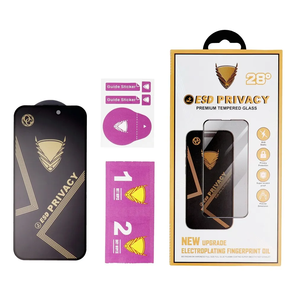 OG Premium Privacy Glass - for Iphone 15 Pro Max black - Image 3