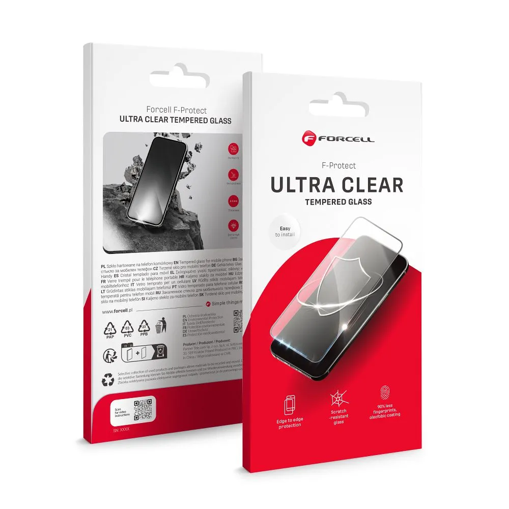 Forcell Ultra Clear Glass – iPhone 16 Pro-hoz, fekete