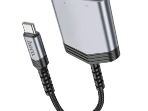 HOCO adapter AUX 2in1 Type C to 2 x Type C 27W LS40 metal gray