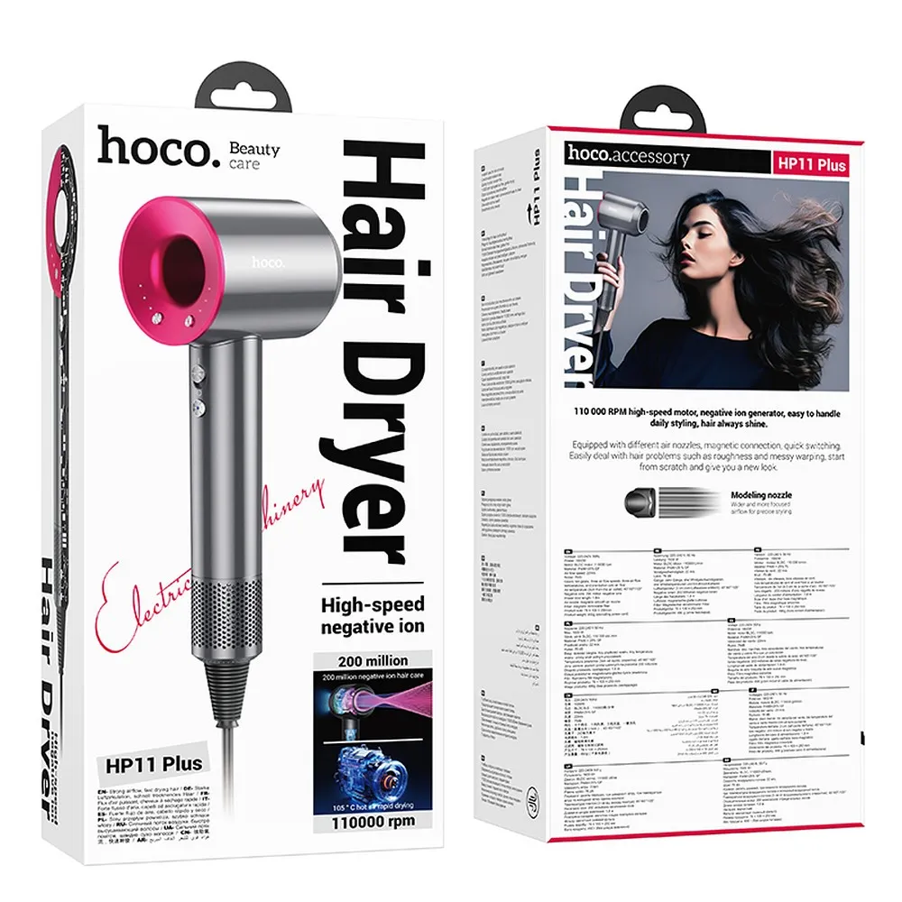 HOCO negative ion hair dryer HP11 Plus rose red - Image 6