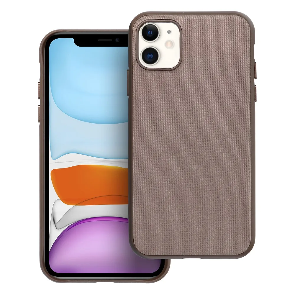 WOVEN MAG COVER case compatible with MagSafe for IPHONE 11 light brown