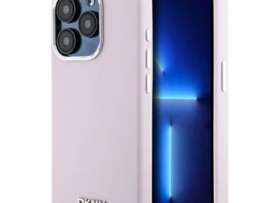 DKNY case for IPHONE 14 Pro compatible with MagSafe DKHMP14LSMCHLP (DKNY HC MagSafe Silicone W/Horizontal Metal Logo) pink