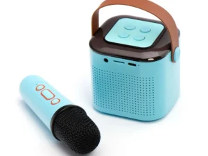 Speaker bluetooth Mini + wireless microphone LED Y1 blue