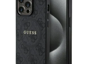 GUESS case for IPHONE 14 Pro compatible with MagSafe GUHMP14LG4GFRK (4G Ring classic logo) black