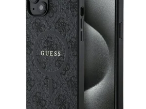 GUESS case for IPHONE 15 compatible with MagSafe GUHMP15SG4GFRK (4G Ring classic logo) black