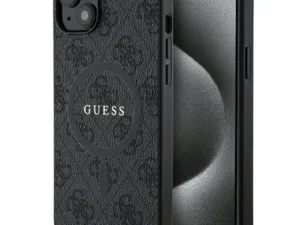 GUESS case for IPHONE 15 Plus compatible with MagSafe GUHMP15MG4GFRK (4G Ring classic logo) black