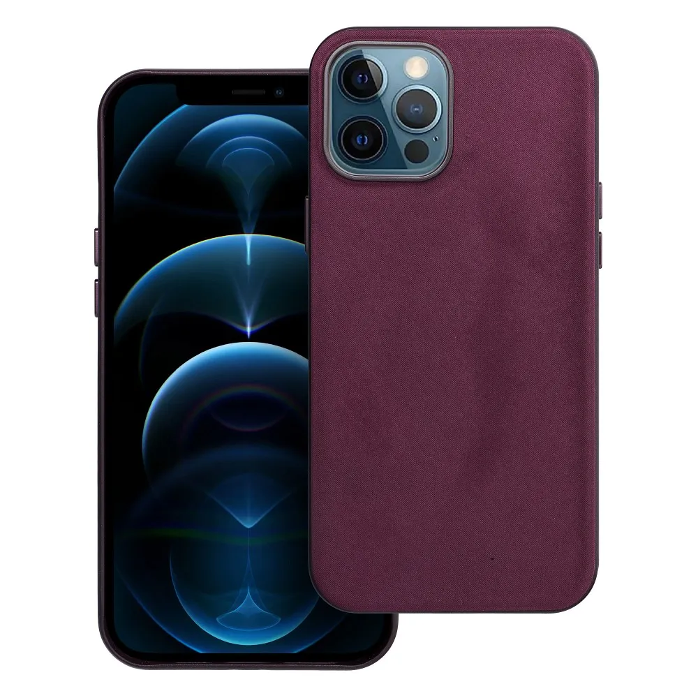 WOVEN MAG COVER case compatible with MagSafe for IPHONE 12 Pro Max burgundy
