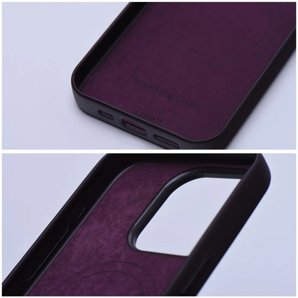WOVEN MAG COVER case compatible with MagSafe for IPHONE 12 Pro Max burgundy - Image 5