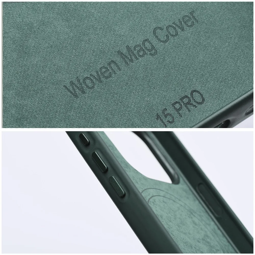 WOVEN MAG COVER case compatible with MagSafe for IPHONE 15 Pro Max green - Image 4