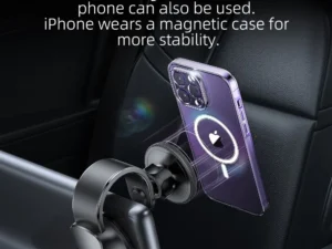 FORCELL F-Grip MagFlex autós telefon tartó a szélvédőre/középkonzolra, MagSafe-kompatibilis, fekete