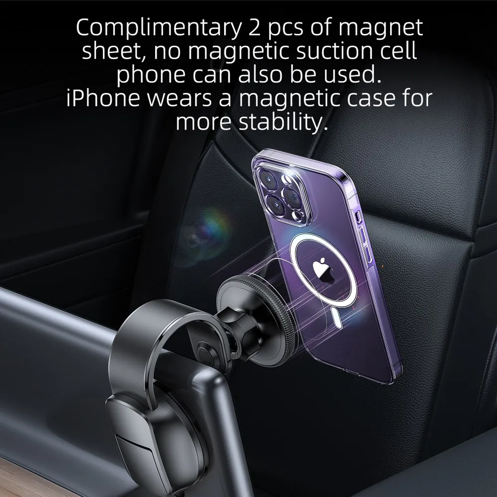 FORCELL F-Grip MagFlex autós telefon tartó a szélvédőre/középkonzolra, MagSafe-kompatibilis, fekete - Image 13