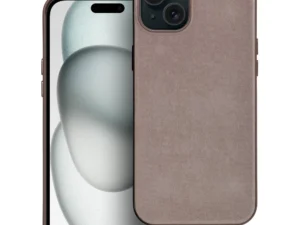 WOVEN MAG COVER case compatible with MagSafe for IPHONE 15 Plus light brown