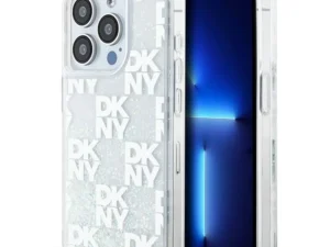 DKNY case for IPHONE 15 Pro DKHCP15LLCPEPT (DKNY HC Liquid Glitters W/Checkered Pattern) white