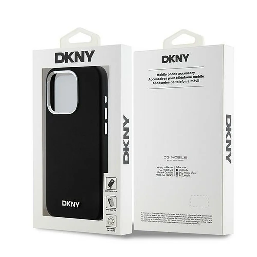DKNY case for IPHONE 14 Pro compatible with MagSafe DKHMP14LSMCHLK (DKNY HC MagSafe Silicone W/Horizontal Metal Logo) black - Image 8