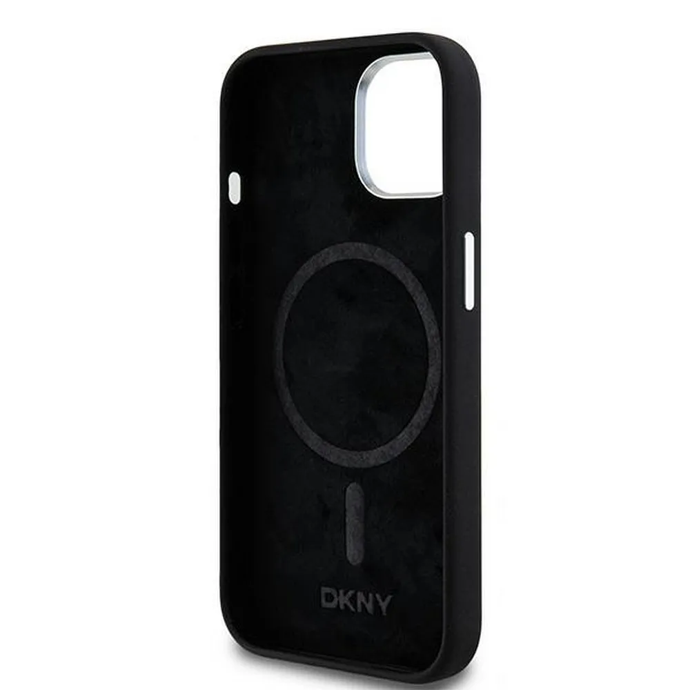 DKNY case for IPHONE 15 compatible with MagSafe DKHMP15SSMCHLK (DKNY HC MagSafe Silicone W/Horizontal Metal Logo) black - Image 7