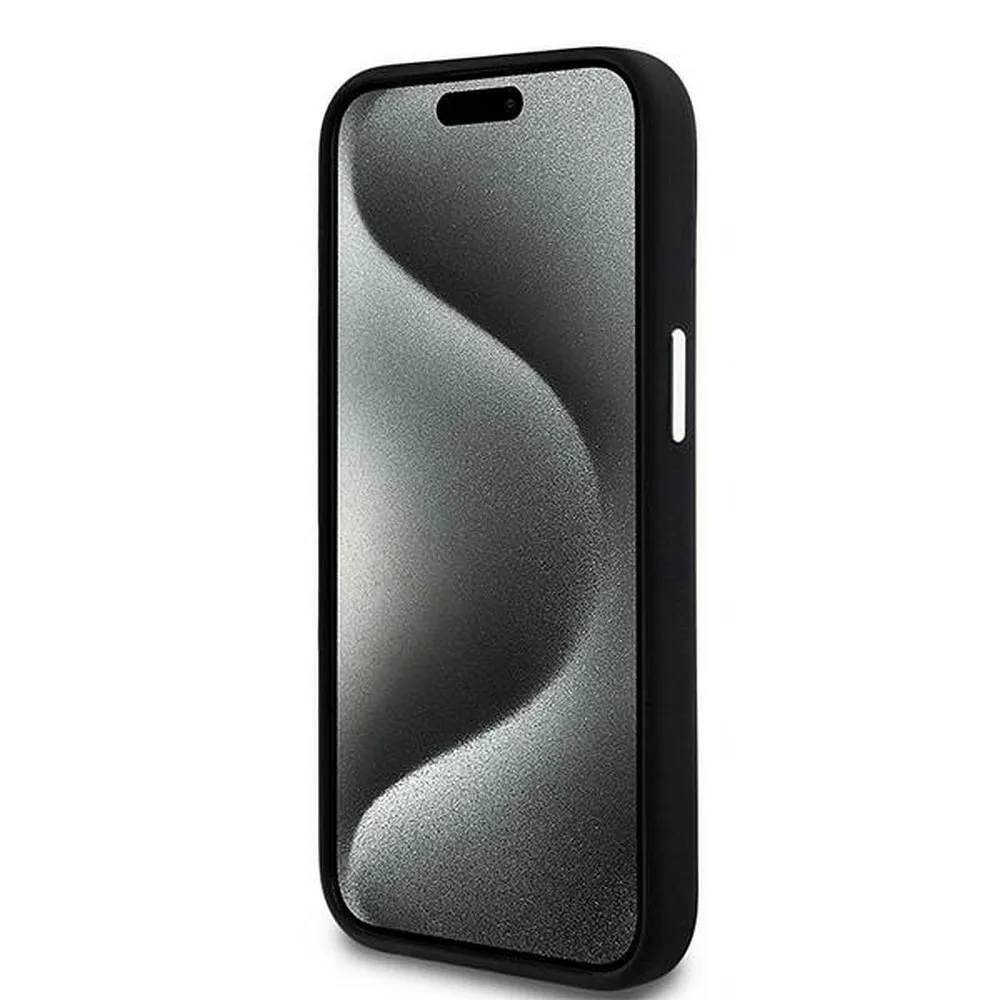 DKNY case for IPHONE 15 compatible with MagSafe DKHMP15SSMCHLK (DKNY HC MagSafe Silicone W/Horizontal Metal Logo) black - Image 5