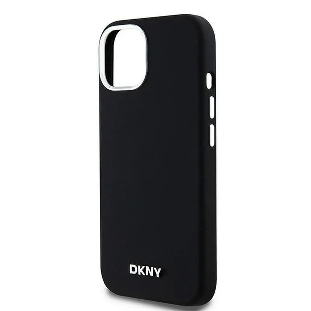 DKNY case for IPHONE 15 compatible with MagSafe DKHMP15SSMCHLK (DKNY HC MagSafe Silicone W/Horizontal Metal Logo) black - Image 6