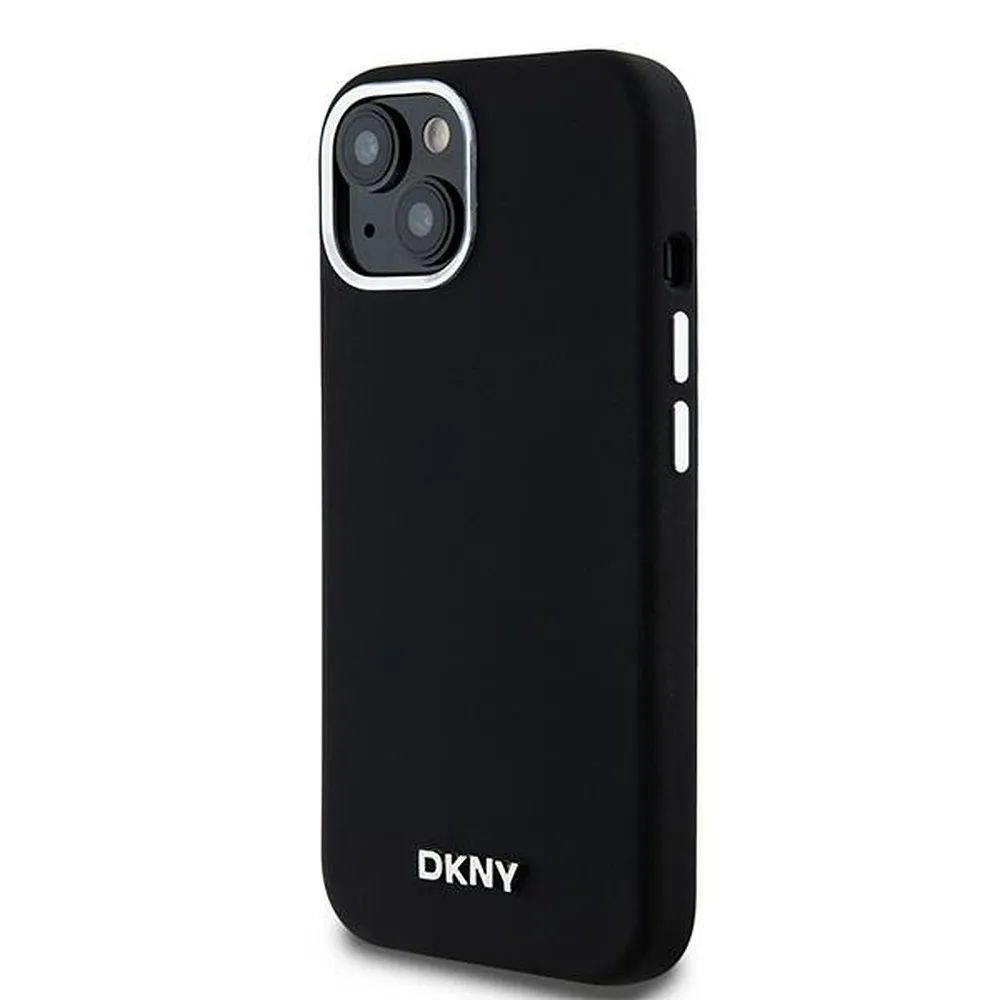 DKNY case for IPHONE 15 compatible with MagSafe DKHMP15SSMCHLK (DKNY HC MagSafe Silicone W/Horizontal Metal Logo) black - Image 2