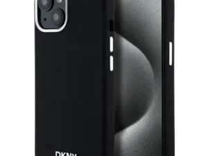 DKNY case for IPHONE 15 compatible with MagSafe DKHMP15SSMCHLK (DKNY HC MagSafe Silicone W/Horizontal Metal Logo) black