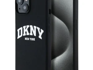 DKNY case for IPHONE 15 compatible with MagSafe DKHMP15SSNYACH (DKNY HC MagSafe Silicone W/White Arch Logo) black