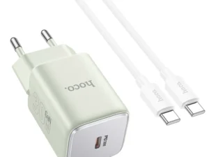 HOCO charger Type C + cable Type C to Type C PD QC 30W GaN N43 tender green