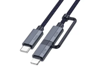 HOCO cable 2in1 Type C to Type C / Lightning U134 1,2 m dark blue