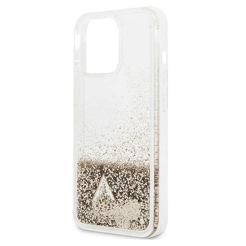 GUESS case for IPHONE 14 Pro Max GUOHCP14XGLHFLGO (Liquide Glitter Charms) gold - Image 4
