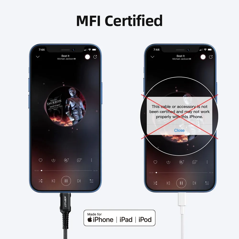 ACEFAST cable audio to Lightning 8-pin - Jack 3,5mm (female) MFi aluminum alloy C1-05 18 cm deep space gray - Image 3