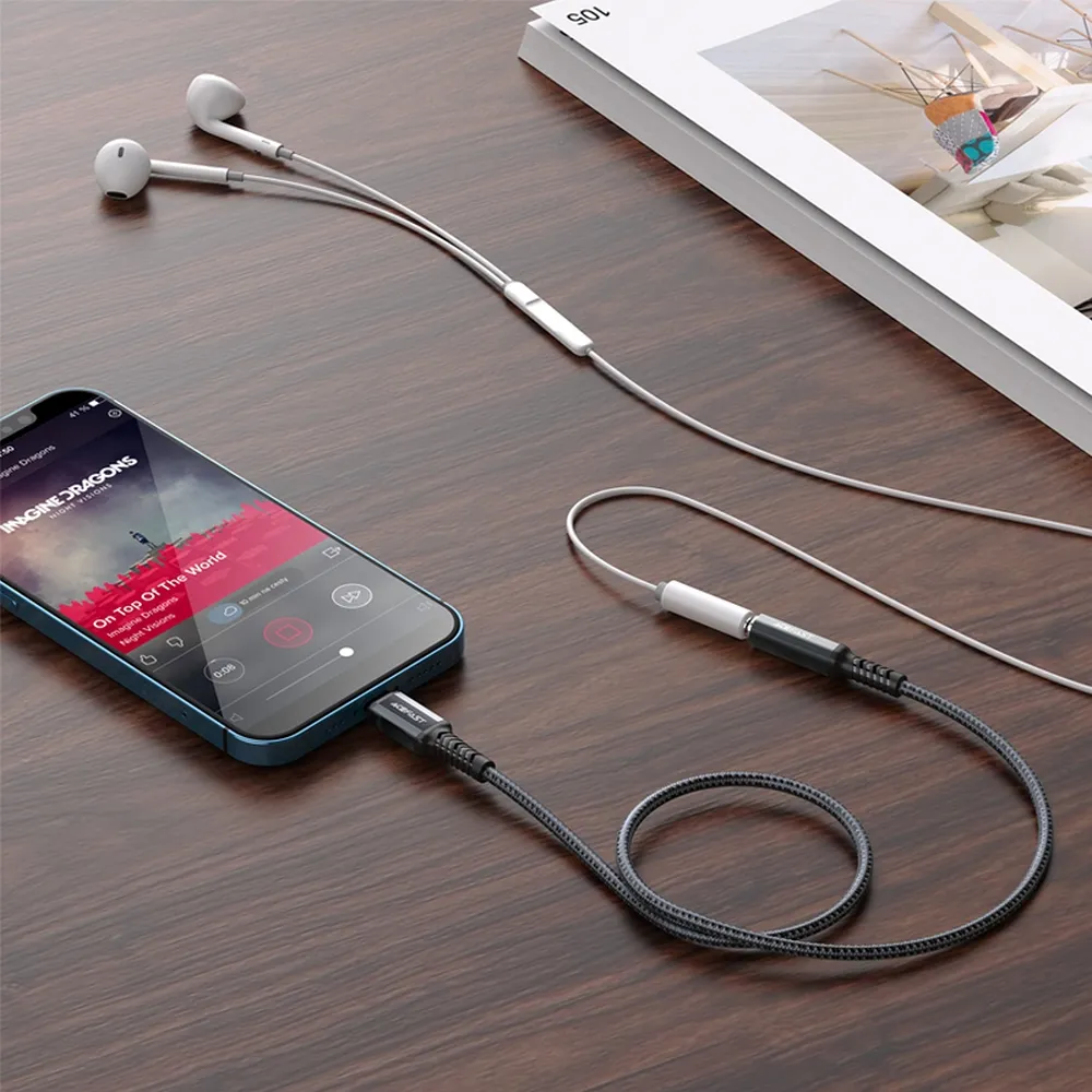 ACEFAST cable audio to Lightning 8-pin - Jack 3,5mm (female) MFi aluminum alloy C1-05 18 cm deep space gray - Image 11