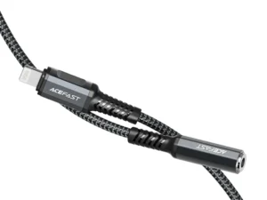 ACEFAST cable audio to Lightning 8-pin - Jack 3,5mm (female) MFi aluminum alloy C1-05 18 cm deep space gray