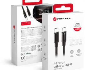 FORCELL F-ENERGY C391 cable Type C to Type C PD QC4.0 5A 100W E-mark / 4K / Thunderbolt / 20Gbit/s 1 m black