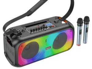 HOCO wireless speaker bluetooth + 2 x wireless microphones BS54 black