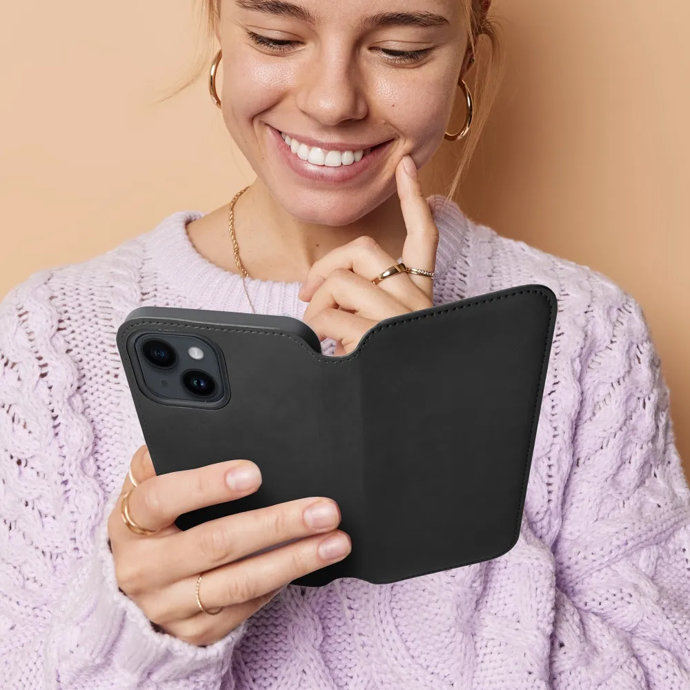 DUAL POCKET Book case for XIAOMI Redmi 9c black - Image 6