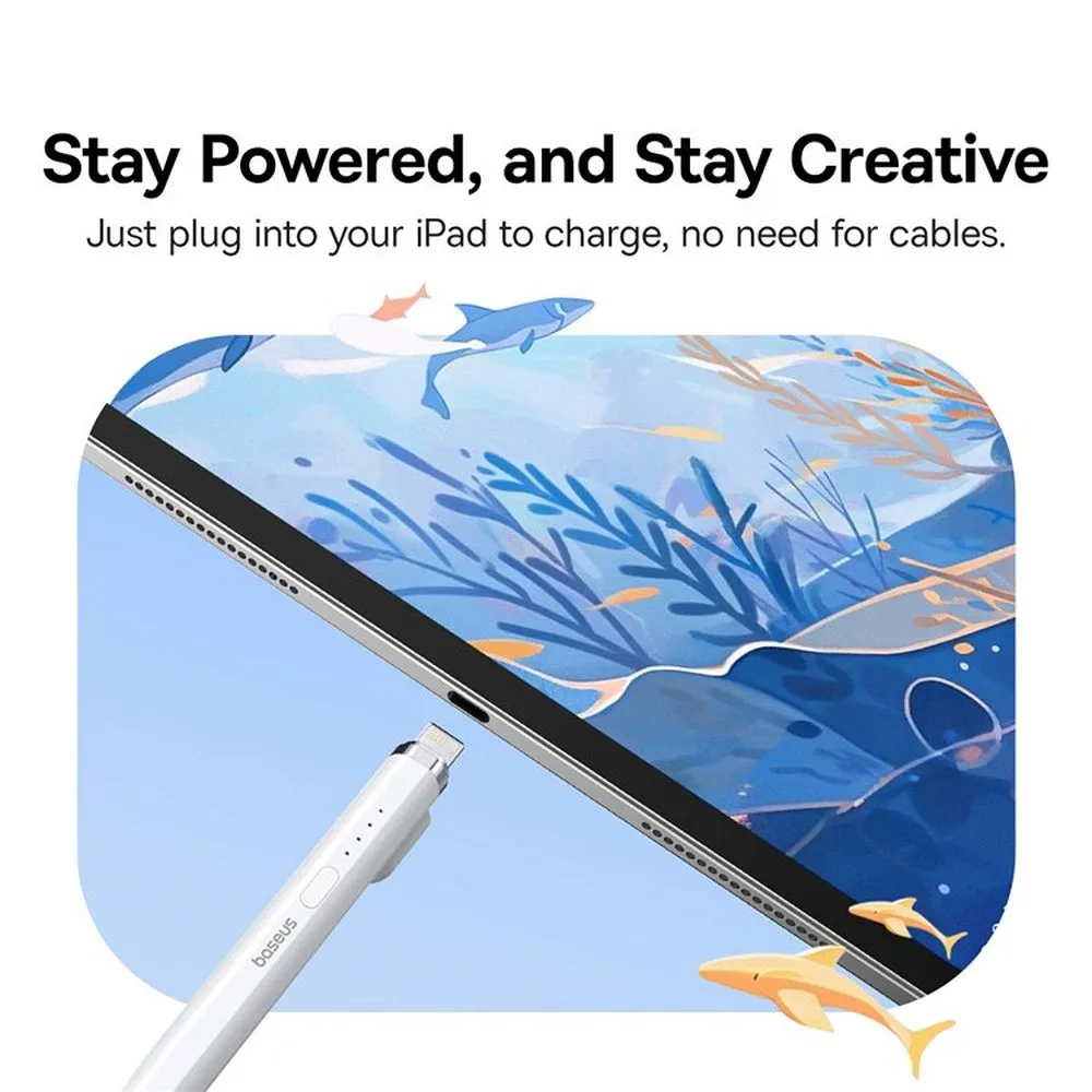 BASEUSactive universal capacitive pen compatible with iPad + cable USB A to Lightning 130 mAh Smooth Writing 2 Lite P80015806211-03/BS-PS028 white - Image 11