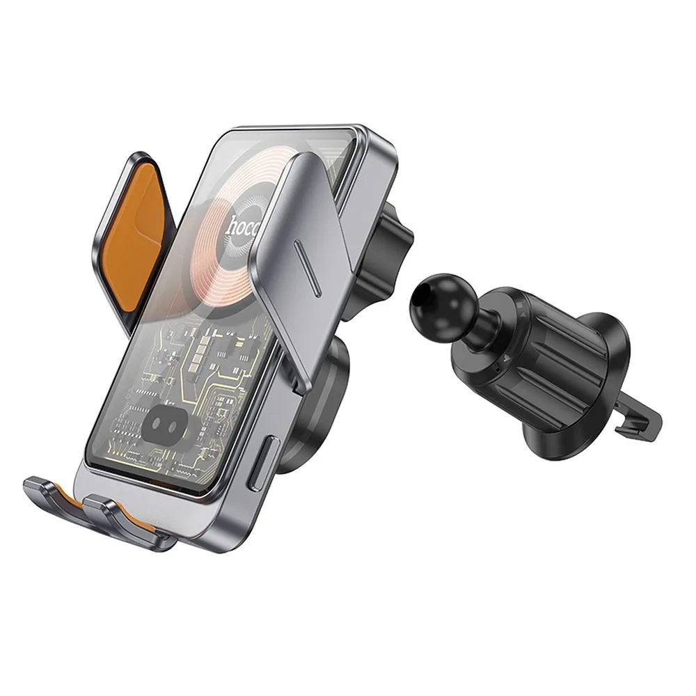 HOCO car holder with wireless charging for air vent 15W HW7 gray - Image 4